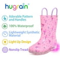 thumbnail image 4 of Toddler Girls Rain Boots Little Kids Baby Light Up Rubber Printed Waterproof Pink Flamingo Mud Insulated Shoes Lightweight Adorable with Easy-on Handles Non Slip Size 9, 4 of 5