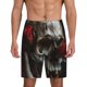 thumbnail image 1 of Balery Realistic Rose Skull Pantalones cortos de pijama de punto de algodón para hombre con cinturilla y bolsillos-4X-Large, 1 of 6