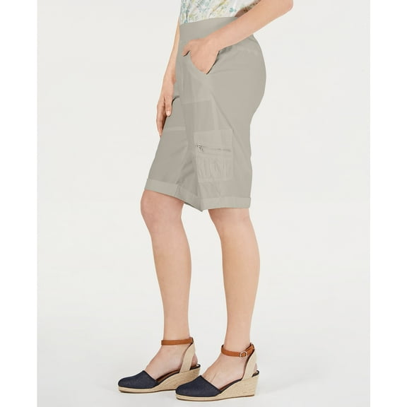 Style & Co Petite Comfort Waist Bermuda Shorts Stonewall PM
