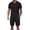 01# Black, variant on Zenithor Men's 2 Piece Rib Collar Shirts and Cargo Shorts Set Textured Short Sleeve Top Match Set Summer Beach Outfits S-3XL