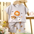 thumbnail image 2 of Xudanell Baby Toddler Kids Viscose from Bamboo Pajamas Set Pjs 2pcs (Grey, 3-4 Years), 2 of 3