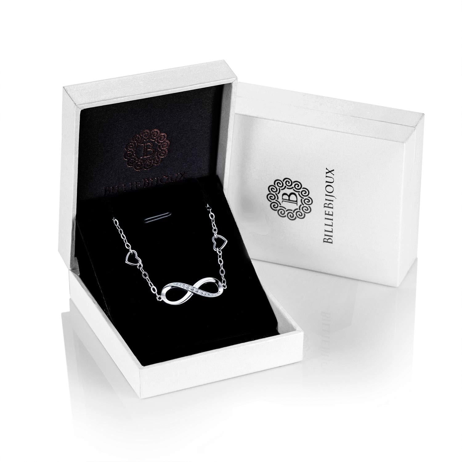 Seyaa Stainless Steel Infinity Bracelets Endless Love Symbol Charm Adjustable Link Bracelets for Women Girls,I Love You for Always and Forever Silver