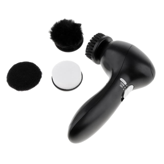 Minnieouse Juego de cuidado de brillo de zapatos de mano eléctrico compacto Kit de limpieza de cepillo de pulido automático Accesorios de calzado