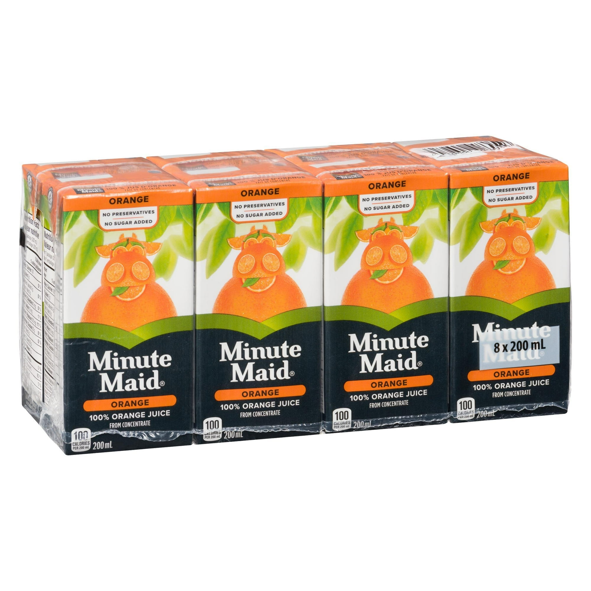 Minute Maid Orange Juice Cartons, 200 mL, 8 Pack, 200 x mL