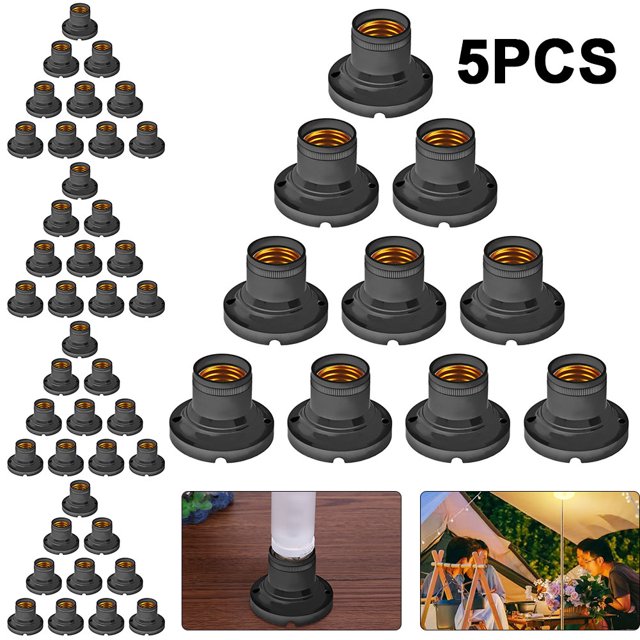 Portalámparas Fondo Plano Btafrte 5 Piezas Tornillo Universal E27/E26