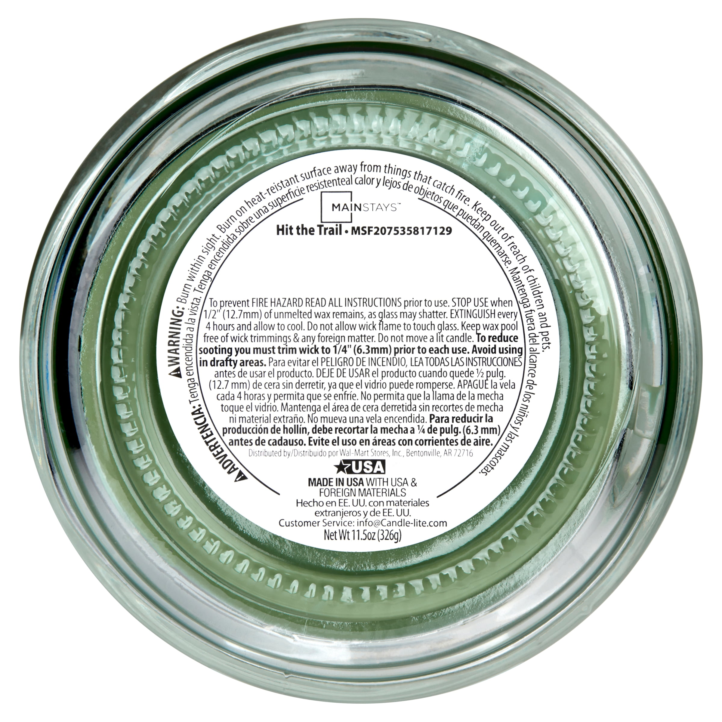 Mainstays Hit the Trail Candle with Three Wicks, 11.5 Oz, Aromatic Scent