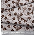 thumbnail image 2 of Pomme Poly Georgette Tissu Feuilles & Raisins Fruits Tissu Imprimé par la Cour 52 Pouces de Large, 2 of 3