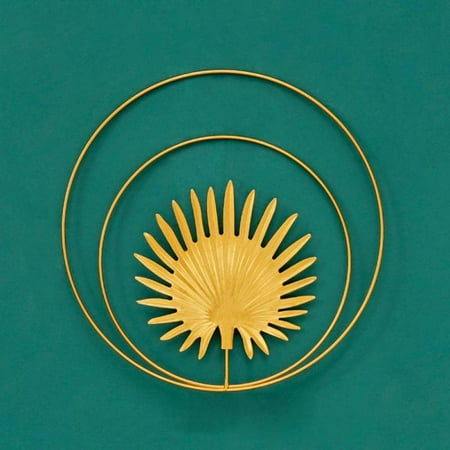 

[Big Sale!!!]Golden round wall hanging light luxury pendant metal decorative ornaments home wall decoration creative modeling