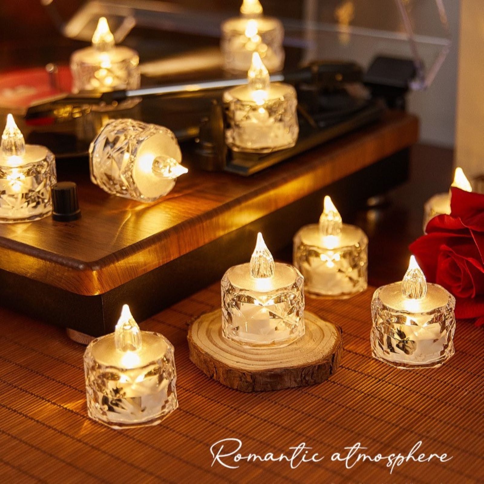 ZhyrZng LED Crystal Flameless Candle Lights, Flashing Battery-Powered ZhyrZng LED Crystal Flameless Candle Lights, Flashing Battery-Powered