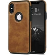 For Apple iPhone Xs Max (6.5) Case Luxury Leather Business Vintage Slim Non-Slip Soft Grip Shockproof Protective Cover