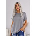thumbnail image 4 of T-shirt Gris à Manches Courtes et Col Rond pour Femmes, 4 of 6