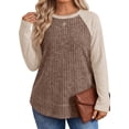 thumbnail image 4 of Fantaslook Color Block Long Sleeve Shirts for Women Lightweight Fall Sweaters Dressy Casual Tunic Tops, 4 of 10