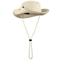 thumbnail image 5 of Wide Brim Hiking Fishing Safari Boonie Bucket Hats 100% Cotton UV Sun Protection For Men Women Outdoor Activities L/XL Putty, 5 of 7
