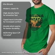 Mens Lion King Hakuna Matata Sunset Circle Graphic Tee Kelly Heather X Large