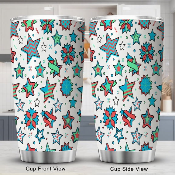 Patriotic Stars Stripes Tumbler 20oz Travel Coffee Cup with Lid for Independence Day Holiday Birthday Party Favors 4th of July