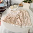 thumbnail image 4 of Amidoa Girls Summer 2 Piece Outfits Cute Cotton Sleeveless Tops Tops and Casual Pants Kids Clothing Set Multicolor Size 5T Multicolor Size 5T, 4 of 5