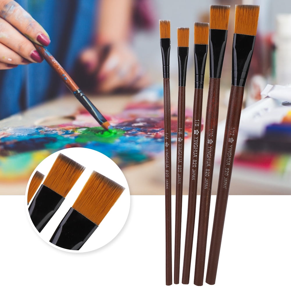 YLSHRF Acrylic Painting Brush,6pcs Artist Brushes Flat Nylon Hair