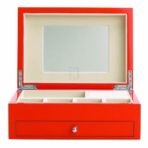 High Gloss Finish Citrus Orange Jewelry Box