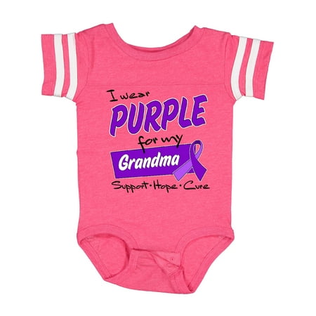 

Inktastic I Wear Purple for My Grandma-Support Hope Cure Gift Baby Boy or Baby Girl Bodysuit