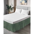 thumbnail image 4 of Teal Striped Wrap Around Bed Skirts for Queen Bed 18" Drop,Bed Skirt with Adjustable Elastic Belt Dust Ruffle Bed Valance for Bedroom Hotel Turquoise Modern Abstract Art Aesthetics Bed Frame Cover, 4 of 7