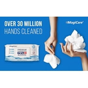 MagiCare Hand Sanitizer Wipes, Unscented, 75% Alcohol, Large Wipes - 10 Travel Packs (20ct Each, 200ct) - Travel Bag, Car, Camping