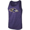 thumbnail image 2 of Men's Majestic Threads Lamar Jackson Purple Baltimore Ravens Name & Number Tri-Blend Tank Top, 2 of 3