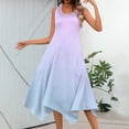 thumbnail image 2 of YDKZYMD Summer Casual Dresses for Women Floral Flowers Wedding Maxi Beach Boho Tank Dresses Hem Sundress Petite Sleeveless Midi Dress with Pockets Light Purple M, 2 of 5