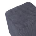 thumbnail image 5 of Stretch Rectangle Footstool Cover Ottoman Slipcover Thick Checked , Gray, 5 of 6