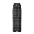 thumbnail image 5 of Wyobmus Women's Plaid Pajama Pants Casual Drawstring Athletic Pants Comfy Lounge Sleep Pj Bottoms Gray, 5 of 5
