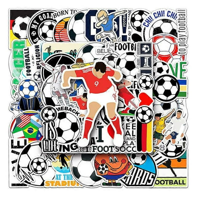 50pcs Football Soccer Graffiti sticker Laptop phone Car sticker. Decorative stickers for personalizing items.