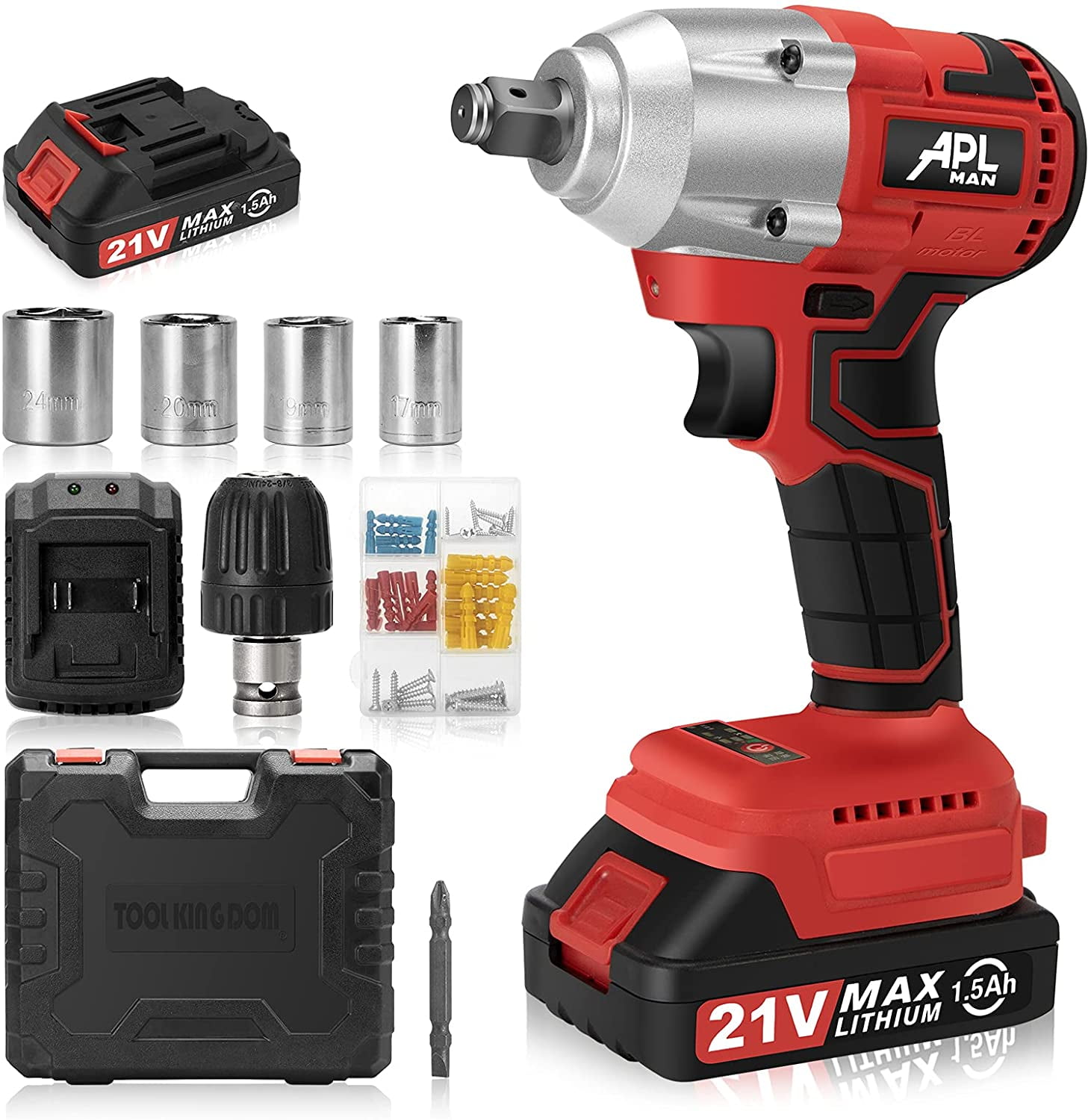 Buy APLMAN Cordless Impact Wrench Kit MAX 21V Power Impact Wrench Set