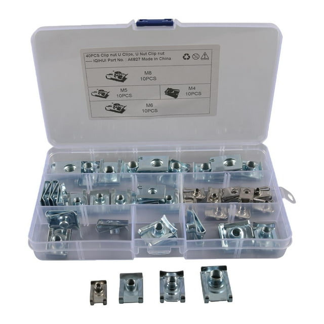40x motocicleta coche U tuerca Clip sujetadores Kits M5 M6 M8 remache Clips guardabarros Universal chimenea tuerca Sharpla clips surtidos u nueces