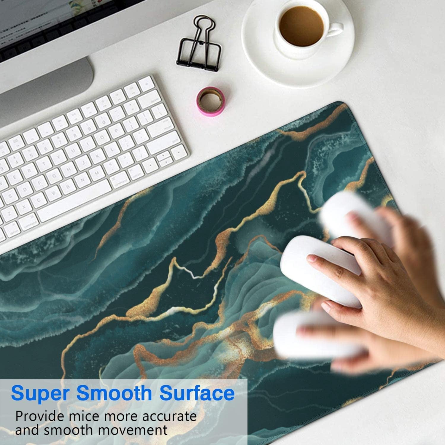 Gaming Mouse Pad, Desk Pad with Non-Slip Base Extended Large Mouse Pad XXL Keyboard Mouse Pad Desk Mat On Top of Desks for Work, Game, Office, Home - Japanese Cherry Blossom (31.5x15.7 in)