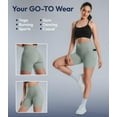 thumbnail image 3 of Nirlux Womens Biker Shorts With Pockets-Yoga Shorts For Women Regular & Plus Size For Gym & Yoga Size 10, 6" Inseam, Iceberg Green, 3 of 6