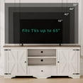 thumbnail image 5 of GIKPAL Farmhouse TV Stand for 65 inch TV, Entertainment Center Console Table with Storage Cabinets, Barn Door and Adjustable Shelves for Living Room, Antique White, 5 of 10