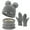 Gray, variant on FZ FANTASTIC ZONE Toddler Kids Winter Warm Knit Beanie Hat Neck Warmer Scarf and Gloves Set with Pom Fleece Lined Gifts for 0-5 Years Old Girls Boys