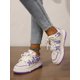 thumbnail image 4 of Women Letter Patch Decor Lace Up Casual Shoes, Sporty Skate Shoes For Outdoor, 4 of 4