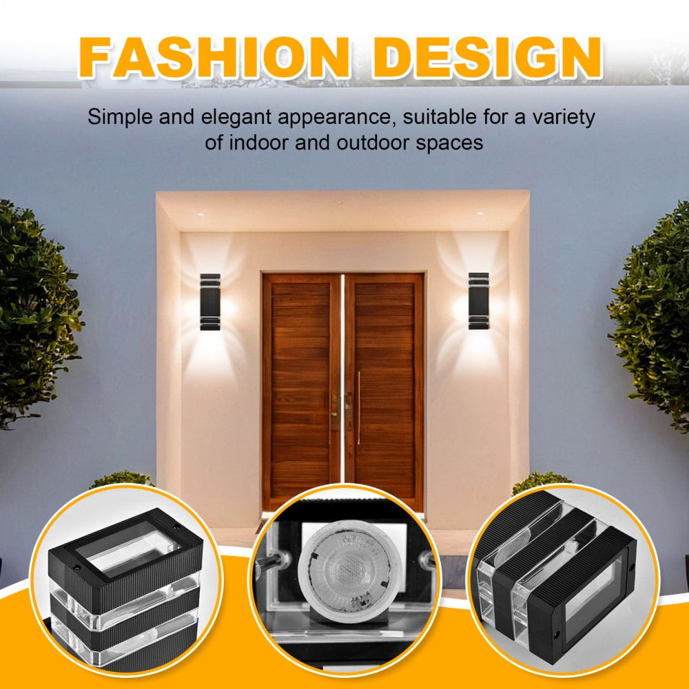 Up and Down Lights Outdoor IP65 Waterproof Led Wall Pack Light Aluminum Modern Fixtures 3000K Warm Lights for Garage Patio Outside 4pcs