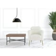 thumbnail image 6 of 30" White Wool And Brown Barrel Chair, 6 of 7