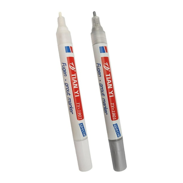 Rotulador de s a prueba de agua de 2 piezas, rotuladores de lechada/bolígrafo de reparación de s/pintor de bolígrafo restaurador de lechada de sellado para inodoro gris y gris Macarena Rotulador de azulejos