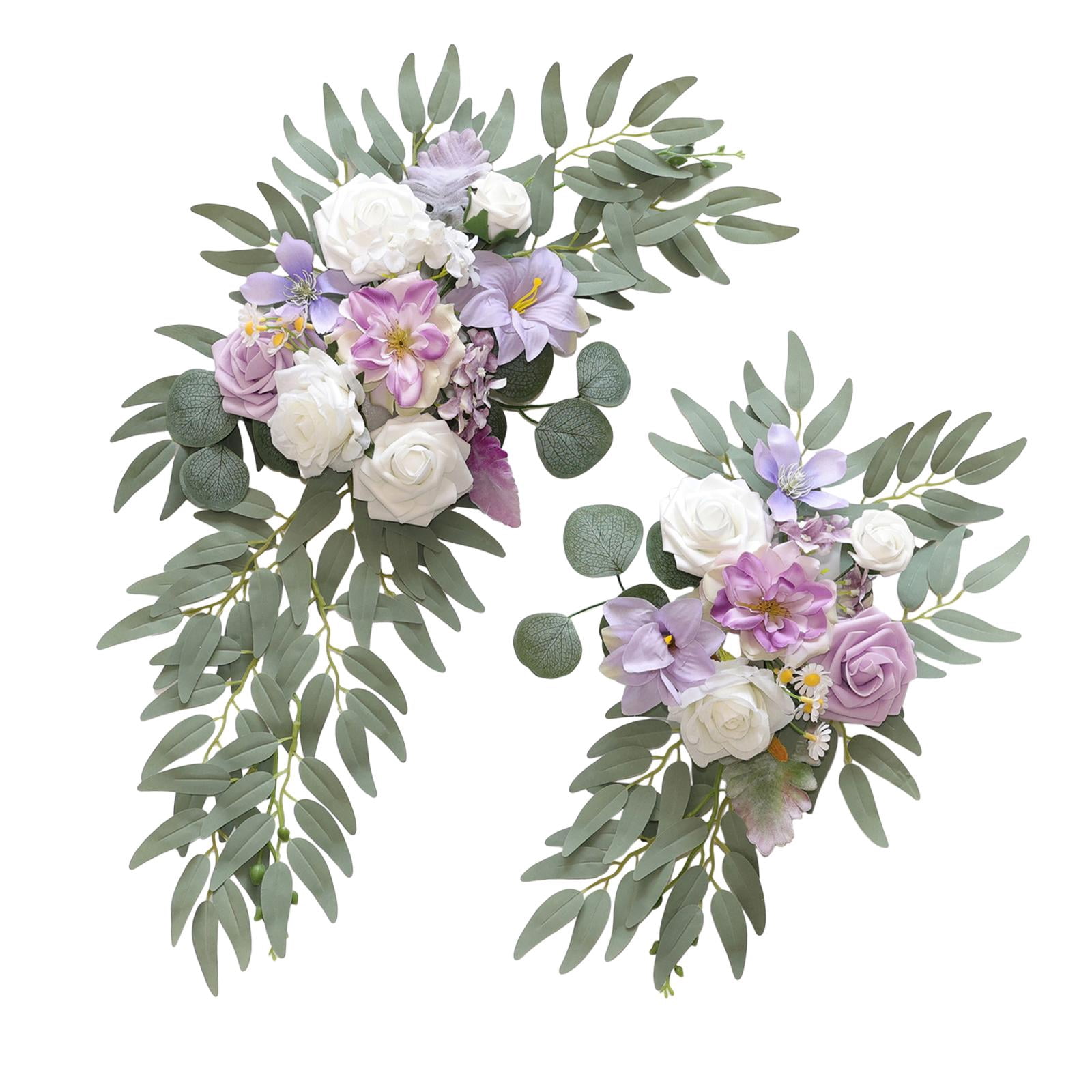 GUOOL 2 Pieces Wedding Arch Flowers Welcome Sign Decoration Corner Flowers Artificial Flowers for Ceremony Birthday Window Ornament
