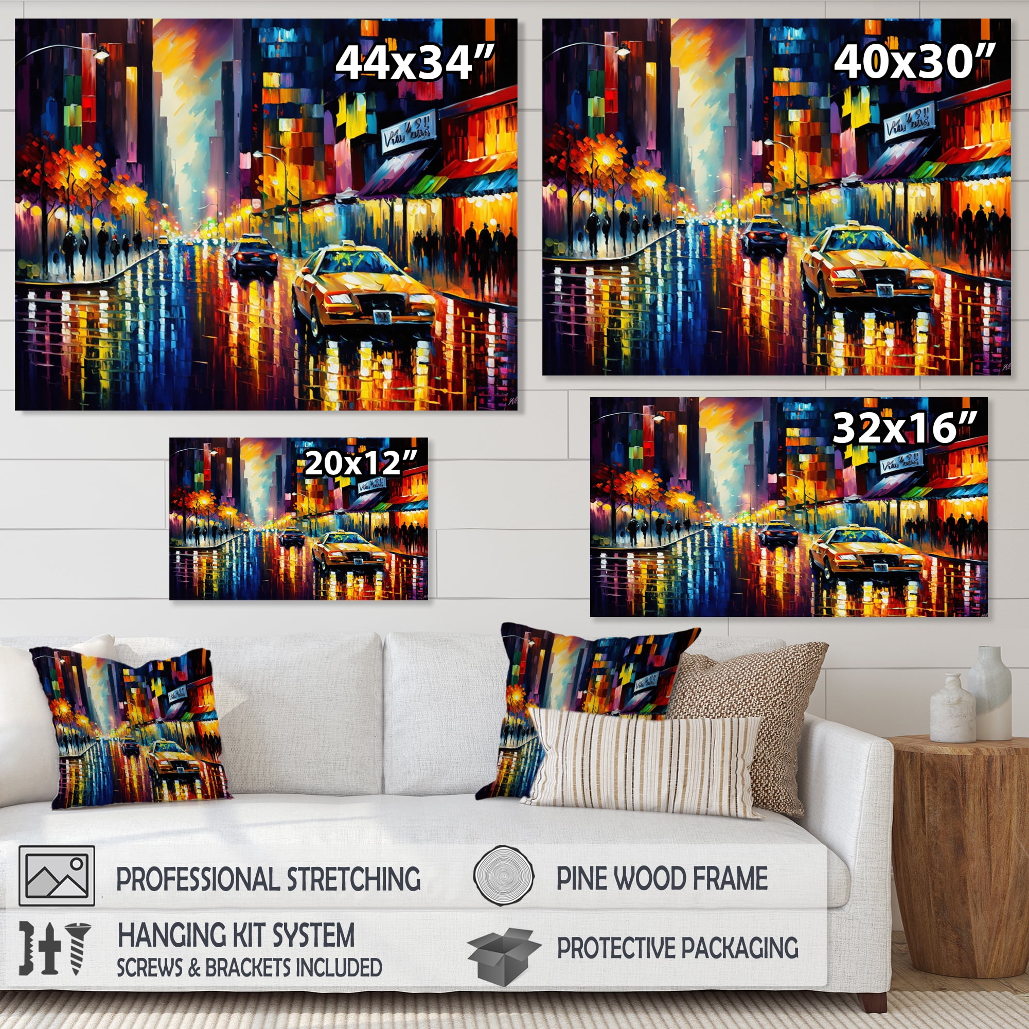 Designart Colorful Manhattan Time Square I Canvas Wall Art