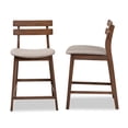 thumbnail image 4 of Baxton Studio Larine Modern and Contemporary Light Gray Fabric Upholstered Walnut Finished 2-Piece Wood Counter Stool Set Set, 4 of 9