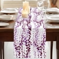 thumbnail image 3 of Table Runners 70 Inches Long Dress Scarves, Purple Weeping Eucalyptus Farmhouse Coffee/Dining/Kitchen Table Decor, Holiday Table Runner, Spring Summer Farmhouse Leaves 13x70 Inch, 3 of 9