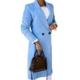 thumbnail image 3 of Women Long Wool Coats for Fall Winter Trench Coat Peacoat Double Breasted Blazer Jackets Overcoat Light Blue XXXL, 3 of 8