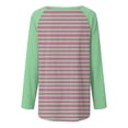 thumbnail image 5 of Chandail en Molleton Rayé Surdimensionné pour Femmes Manches Longues Raglan Col Rond Chandail-Over Automne 2024 Tunique Ample Hauts Tee-Shirts Manches Longues P-109 Rose Vif-A TG, 5 of 5