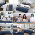 thumbnail image 6 of Blue Gold Wave Bedding 3 Piece Duvet Cover Set Twin Size, Summer Coastal Ocean Stripe Soft Microfiber Comforter Cover with Zipper Closure & Pillowcases, Wrinkle & FadeResistant Quilt Cover, 6 of 9
