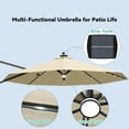 thumbnail image 6 of Patiowell 10F Patio Umbrella, with Solar LED, 360° Rotation, Crank Open & Tilt, Beige, 6 of 8