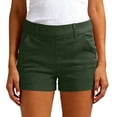 thumbnail image 2 of Womens Shorts Soild Color Elastic Waist Slim Fits Workout Shorts with Pocket Fashion Hiking Summer Shorts for Vacation, 2 of 8