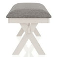 thumbnail image 4 of Furniture of America Moser Padded Fabric Gray and Antique White Dining Bench, 4 of 9